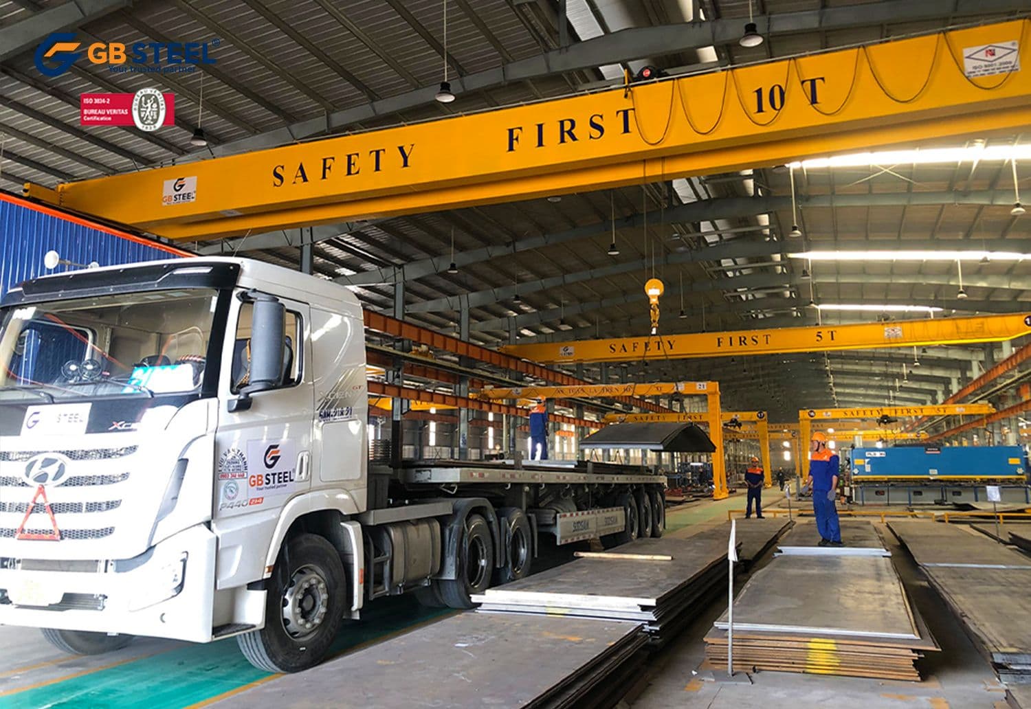 Khu tập kết vật tư thép nguyên liệu tại nhà máy GB Steel